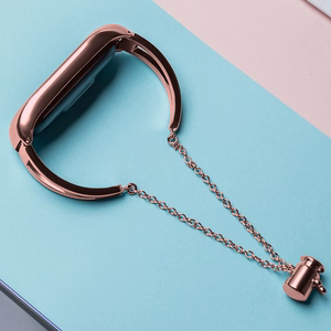 Metalinė apyrankė Xiaomi Mi Band 3 / 4 / 5 / 6 dirželis - rožinė