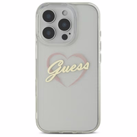 Guess IML Heart dėklas telefonui iPhone 16 Pro - skaidrus