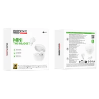 Borofone TWS Bluetooth ausinės BW97 Clear baltos