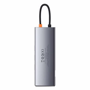 Hub 9in1 Baseus Metal Gleam serija, USB-C į 3x USB 3.0 + HDMI + USB-C PD + Ethernet RJ45 + microSD/SD + VGA