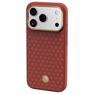 Raudonas „Benks Magnetic Armor Pro Armor Grid 600D“ kevlaro dėklas su metaliniu rėmeliu (C.K.FL.AP.RD.B072), skirtas iPhone 18 Pro / iPhone 17 Pro su „Camera Control“ mygtuku