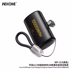 Išorinė baterija WK Design "WP-113" juoda 10000mAh (22.5W)