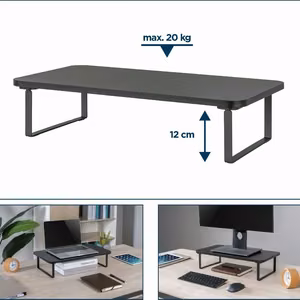 Gembird MS-TABLE-03 monitoriaus laikiklis arba stovas Stalas Juoda
