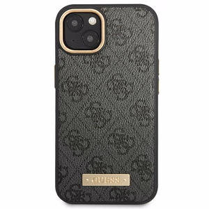 Guess GUHMP14MU4GPRK iPhone 14 Plus 6.7 "juodas / juodas kietas dėklas 4G logotipo plokštelė Magnetinis