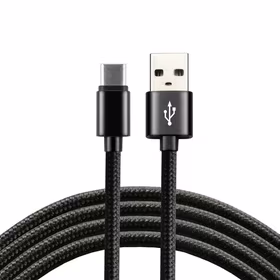 everActive 1 m ilgio USB-C kabelis - juodas, pintas, palaiko greitąjį įkrovimą, 3A - CBB-1CB