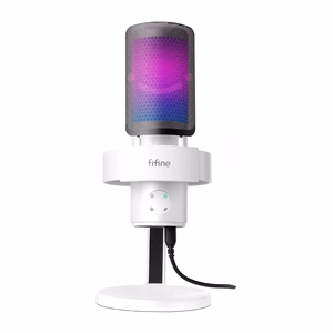 Fifine A9W studijinis mikrofonas su stovu (baltas)