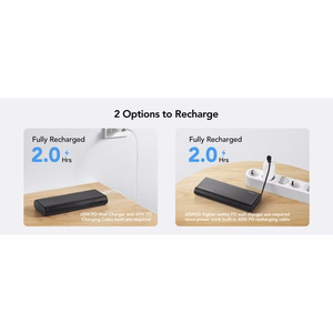 VEGER išorinė baterija 25000 mAh su įmontuotais kabeliais Type C / Lightning PD 130W TCE130 (W2503) juoda