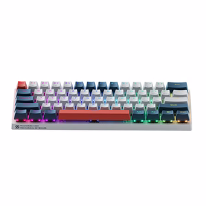 Machenike K500-B61 Laidinė mechaninė žaidimų klaviatūra su apšvietimu, Red Switch - baltas ir mėlynas