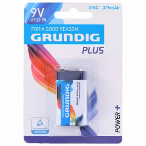 Grundig 6F22 9 V zinc battery, 325 mAh