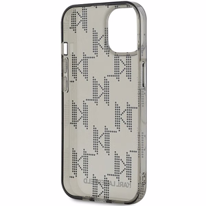 Karl Lagerfeld IML Mono KL Pattern & Cord dėklas telefonui iPhone 15 / 14 / 13 - juodas