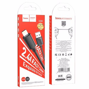 Kabelis USB A į Lightning Hoco 2,4A 1 m X88 juodas