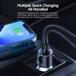 Automobilinis įkroviklis Essager Fan juodas 66W (2xPD)
