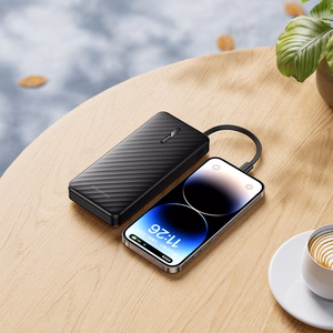 Borofone BJ84 Smooth išorinė baterija 10000mAh USB su USB, Type-C, Lightning ir Micro USB kabeliais juoda