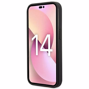 Karl Lagerfeld Saffiano Karl's Head Patch dėklas telefonui iPhone 14 Pro - sidabrinis