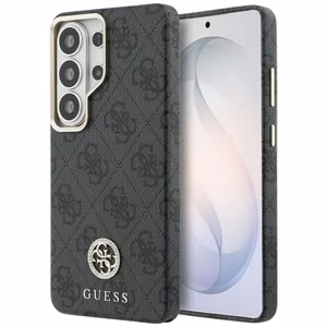 Guess Case for Samsung S26 Ultra GUHMS26LP4GRMDEK (4G Rhinestone Round Logo MagSafe) Black