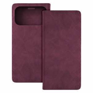 Bordo spalvos TFO „Smart Suede“ atverčiamas dėklas-piniginė – „Apple iPhone 17 Pro Max“ ir „iPhone 18 Pro Max“ modeliams