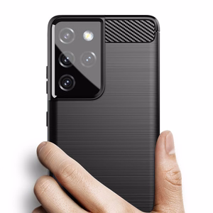 Anglies dėklas lankstus dangtelis TPU dėklas Samsung Galaxy S21 Ultra 5G juodas