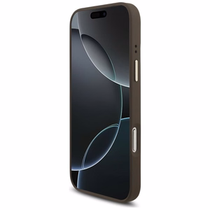 Guess чехол для iPhone 17 Pro Max совместимый с MagSafe GUHMP17XP4GTDGMW (4G PU W/ Triangle Logo) золотой коричневый