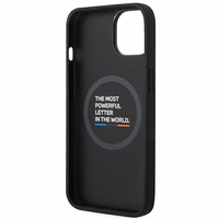 Dėklas BMW BMHMP14S22PTDK iPhone 14 6.1 "juodas / juoda Odinis Antspaudas Trispalvis Magnetinis