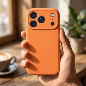 Dėklas iPhone 17 Pro Max / 18 Pro Max (žemas kameros kraštas) Forcell F-Protect Rubber Premium, suderinamas su MagSafe, oranžinis