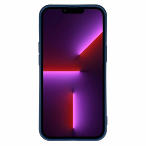 Silikoninis širdies dėklas telefonui Iphone 14 Plus, dizainas 1, tamsiai mėlynas