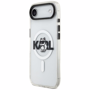 Karl Lagerfeld IML Choupette Sketch Logo Magnetinis dėklas telefonui iPhone Air - skaidrus