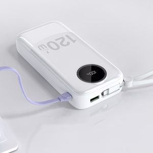 Dudao K13Pro 20000mAh išorinė baterija su įmontuotu kabeliu - balta