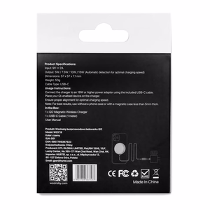 Wozinsky 15W belaidis Qi2 indukcinis įkroviklis - juodas