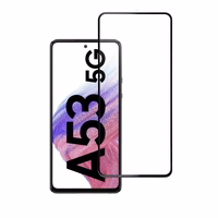 Apsauginis stiklas Blue Star - SAMSUNG A53 5G viso ekrano (su pilnu klijavimu, su rėmeliu, mažo dydžio) - juodas