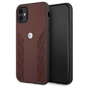 BMW odinis perforuotas dėklas telefonui iPhone 11 / Xr - raudonas