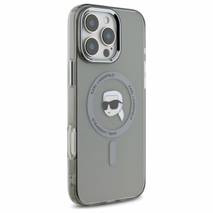 Karl Lagerfeld IML Metal Karl Head Magnetinis dėklas telefonui iPhone 16 Pro Max - juodas