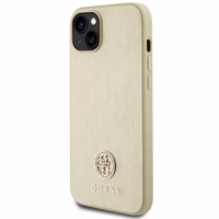 Guess GUHCP15MPS4DGPD iPhone 15 Plus 6.7" auksinis/auksinis kietas dėklas telefonui Strass Metal Logo