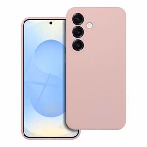 Silikoninis 2mm dėklas telefonui SAMSUNG S25 Edge, suderinamas su Magnetine MagSafe funkcija, smėlio rožinės spalvos