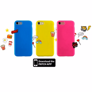 PURO Patch Mania dėklas, skirtas Samsung Galaxy A3 (2017), su 5 dekoratyvinėmis aplikacijomis, geltonas