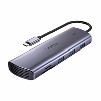 UNITEK šakotuvas USB-C 9IN1 HDMI, VGA, SD, RJ45, PD 100W
