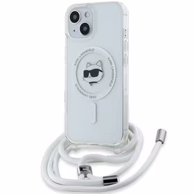 Karl Lagerfeld IML Choupette Head & Cord Magnetinis dėklas iPhone 14 / 13 / 15 - skaidrus