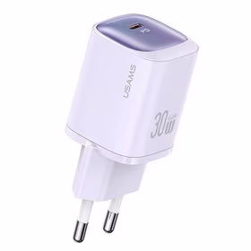 USAMS Tinklo įkroviklis CC251 30W GaN USB-C Fast Charging HC Series violetinis CC251TC03