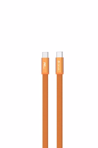 Devia Ultra3 USB-C PD 240W metalinis pintas plokščias greito įkrovimo laidas 1,5 m oranžinis