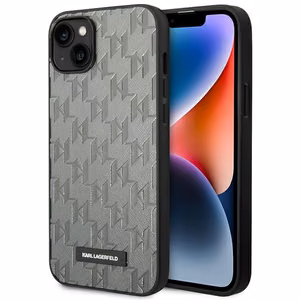Karl Lagerfeld KLHCP14MSAKLHPG iPhone 14 Plus 6.7 "hardcase gray / gray Saffiano Mono Metal Logo