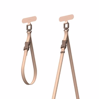 Moshi 2-in-1 Wrist & Body dirželis with adapteris - Eco Leather Phone Lanyard (Milktea rudas)