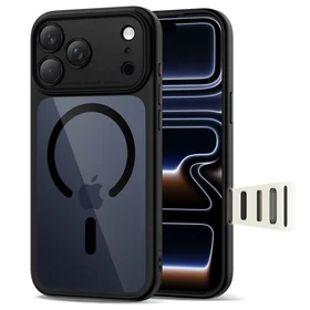 "Tech-Protect Magpeak Magsafe CC" dėklas "iPhone 17 Pro Max" - skaidrus, juodas