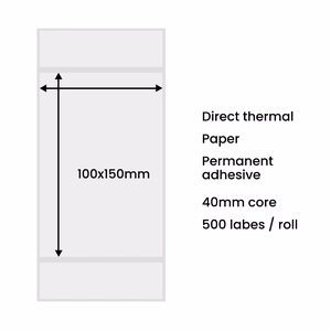 Termo lipdukų etiketės 100x150mm (500 vnt.)