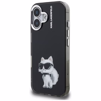 Karl Lagerfeld IML Aquarelle Choupette & Logo iPhone 16 deklas - juodas