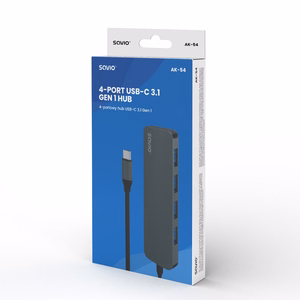 SAVIO USB-C šakotuvas - 4 x USB-A, AK-54