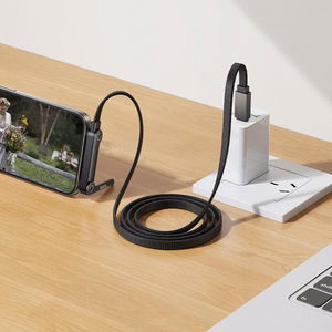 Cable with bracket USB C to USB C PD 60W Hoco 1,2 m U150 Exquisite black