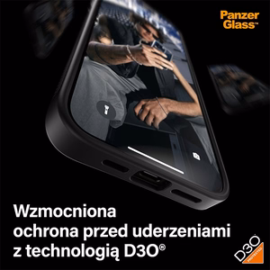 PanzerGlass ClearCase Dėklas telefonui iPhone 15 Pro Max – militārā klasė sertifikuotas, ska idrus ir juodas