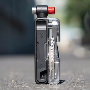 Rockbros Multitool dviračio įrankių rinkinys su CO2 pompa ir terkšliniu raktu, juodas