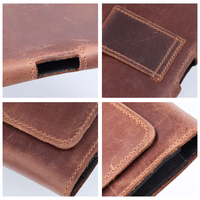 ROYAL Crazy Horse universalus horizontalus odinis diržo dėklas dydis M IPHONE 12 MINI / 13 MINI / SAMSUNG A40 / S8 / XIAOMI 12 / Redmi 5A rudas