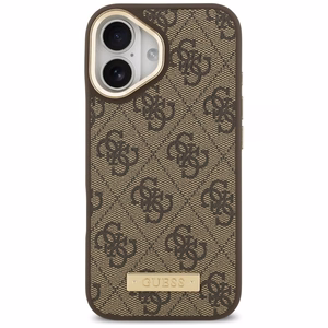 Guess 4G Logo Plate MagSafe чехол iPhone 17 коричневый
