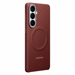 Samsung Carbon Magnet dėklas Samsung Galaxy S26+, suderinamas su MagSafe – raudonas
